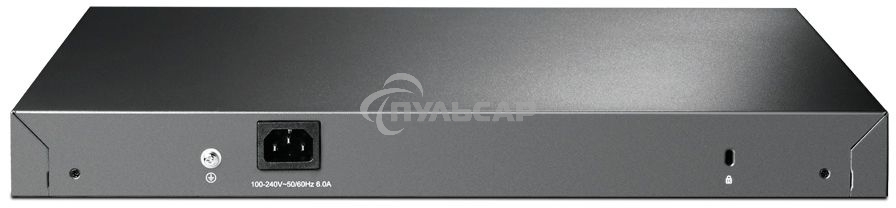 Коммутатор TP-Link 24-port Gigabit Managed PoE switch with 4 10G SFP+ ports, support 802.3af/at PoE, 1 console port, 19-inch rack mount, support L2/L2+ features.