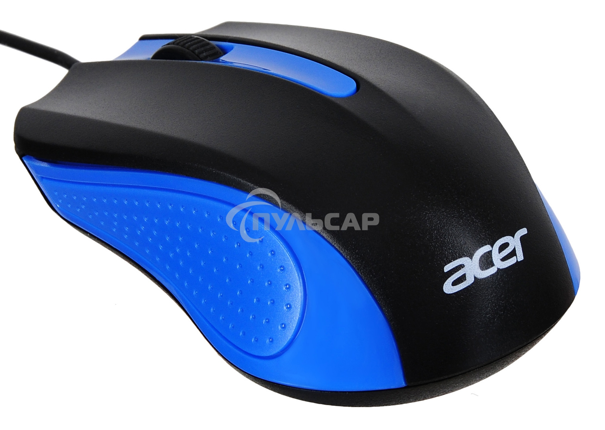 Мышь проводная Acer OMW011 черный/синий, 1200 dpi, USB, кнопки - 3