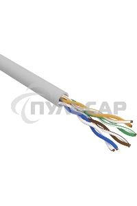 Кабель витая пара Rexant U/UTP, категория 5e, ZH нг(А)-HF, 4PR, 24AWG, внутренний, серый, 305 м