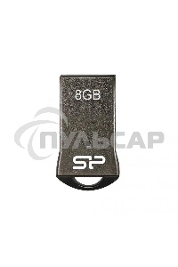 Флешка USB R/W Silicon Power 8 Gb Touch T01 SP008 Gb,UF2T01V1K USB 2.0 черный/серебристый
