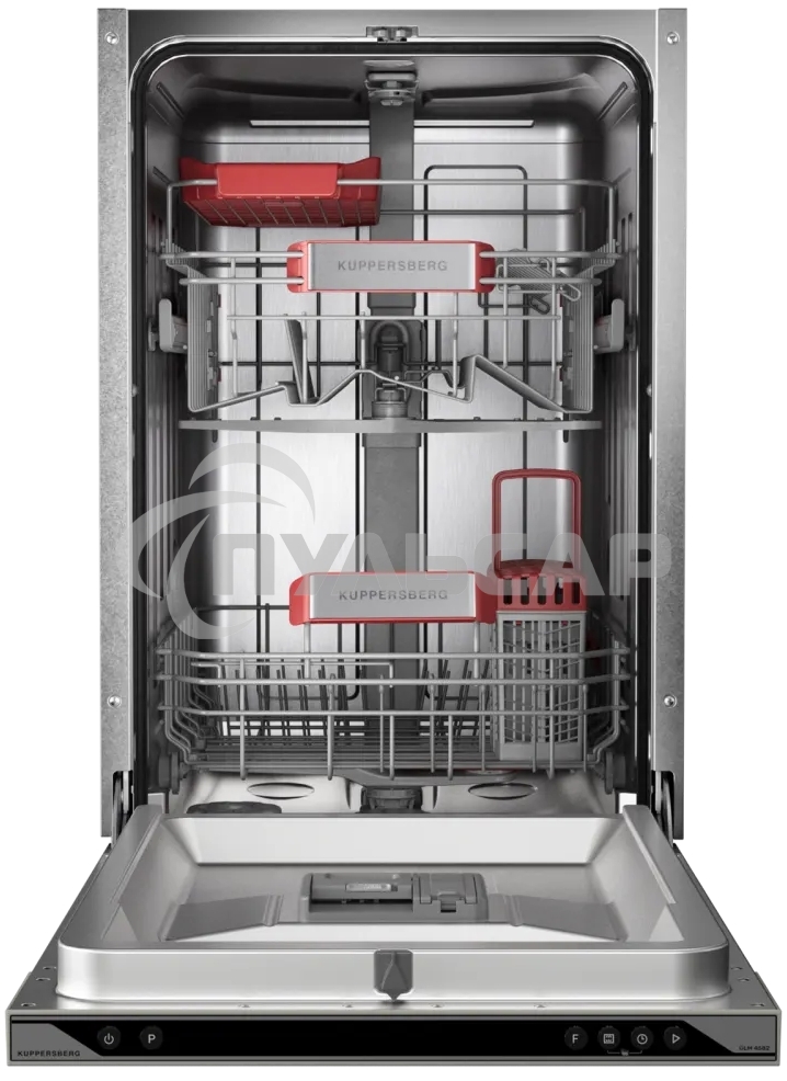 Встраиваемая посудомоечная машина Kuppersberg, High-Tech, 45 см, 10 комплектов, 3 корзины, 7 программ, конденсационная сушка, автоматическое открывание двери, LED подсветка, кнопочное управление, энергоэффективность А+++