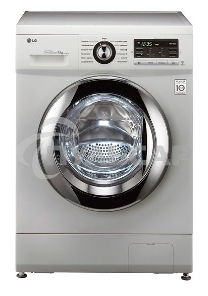Стиральная машина LG F1296TD4 серебристый, загрузка фронтальная 8 кг, 1200 об/мин, класс: А