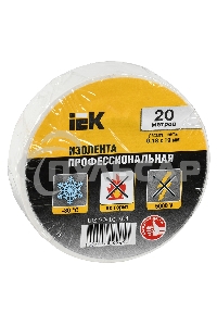 Изолента Iek UIZ-20-10-K01 0,18х19 мм белая 20 метров ИЭК