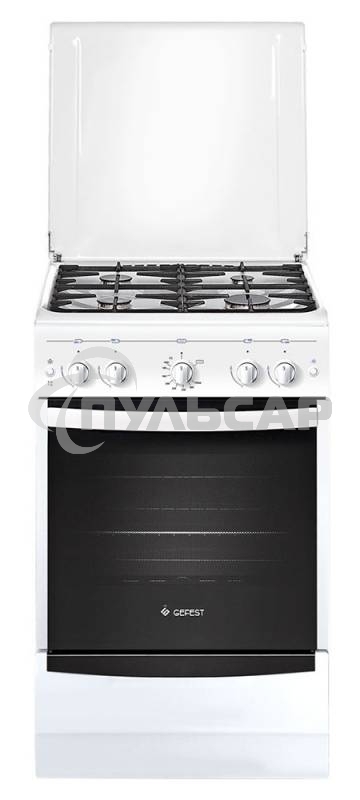 Плита газовая Gefest ПГ 5100-02 0009 белый, конфорок 4 шт, духовка 52 л, 50 см x 85 см x 58.5 см