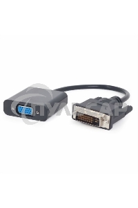 Переходник DVI-D-VGA Cablexpert A-DVID-VGAF-01, 25M/15F, длина кабеля 0,2м, черный, пакет