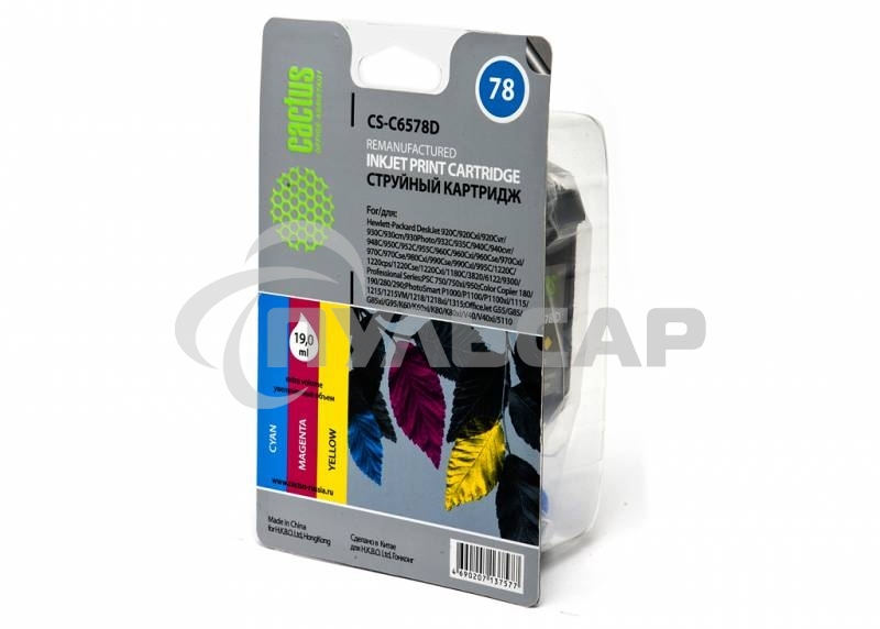Картридж струйный Cactus CS-C6578D №78 голубой/пурпурный/желтый (19мл) для HP DJ 900/1220C/PS P000/P1100