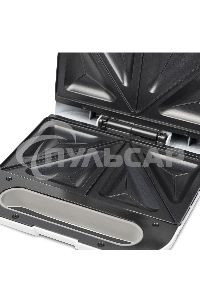 Сэндвич-тостер Galaxy Line GL 2962, белый, с несъемными пластинами, 800 Вт, индикаторы нагрева и сети, антипригарное покрытие рабочей поверхности, теплоизолированный корпус, прорезиненные ножки, препятствующие скольжению