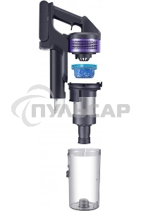 Пылесос вертикальный Samsung VS15A6031R4/EV фиолетовый/черный, питание от аккумулятора, 150 Вт, уборка сухая, пылесборник 0.8 л, работа от АКБ max 40 мин.