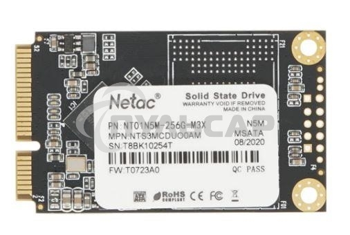 Накопитель SSD Netac N5M, 256Gb, mSATA, R/W 560/520