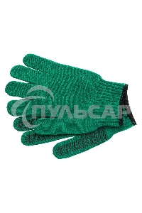 Перчатки трикотажные усиленные, гелевое ПВХ-покрытие, 7 класс, зеленые, Россия Сибртех