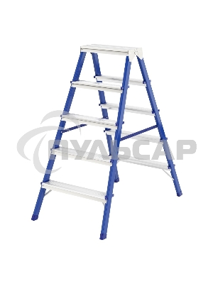 Стремянка двусторонняя 5ст., стальная, Россия Сибртех 97935