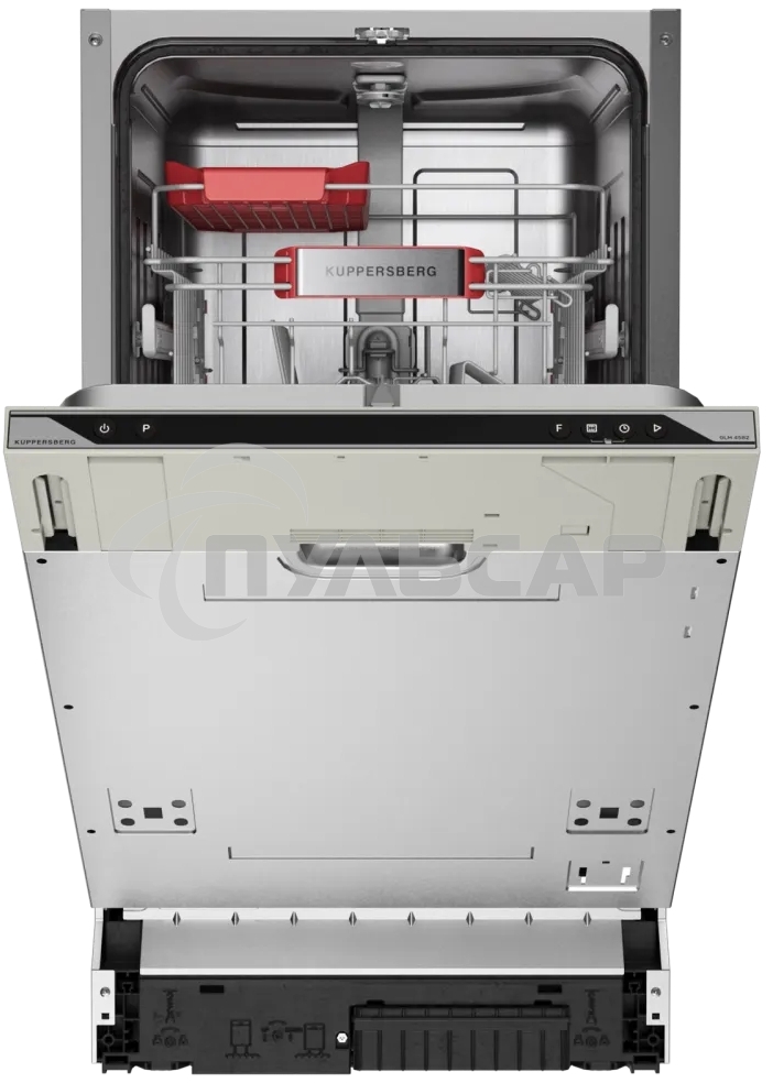 Встраиваемая посудомоечная машина Kuppersberg, High-Tech, 45 см, 10 комплектов, 3 корзины, 7 программ, конденсационная сушка, автоматическое открывание двери, LED подсветка, кнопочное управление, энергоэффективность А+++