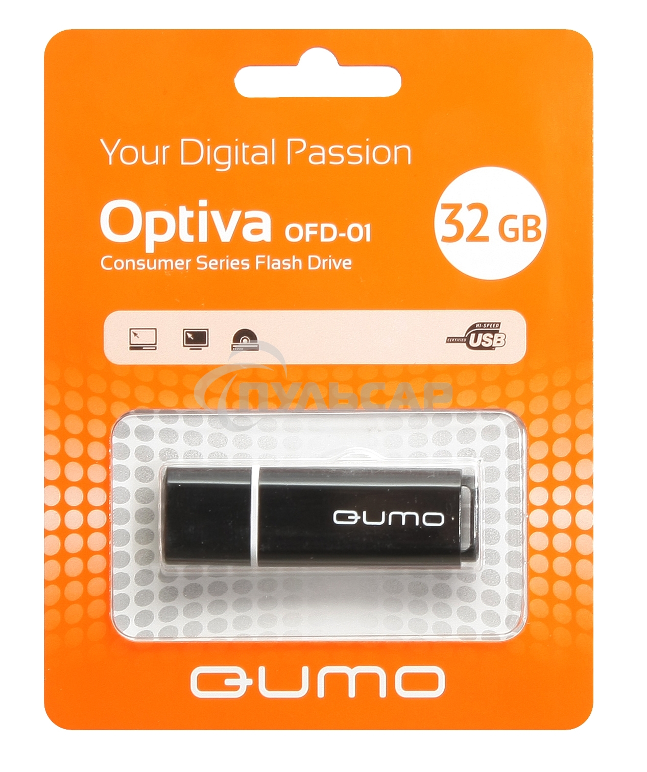 Флешка USB 2.0 QUMO 32 Gb Optiva 01 черный
