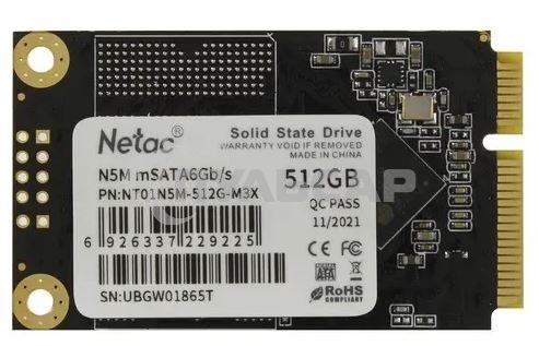 Накопитель SSD Netac N5M, 512Gb, mSATA, R/W 540/490