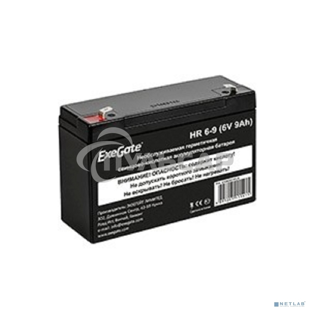 Батарея ExeGate HR 6-9 (6V 9Ah, 634W), клеммы F2