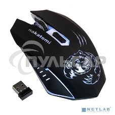 Мышь беспроводная Nakatomi MROG-15UR черный, 1600 dpi, радиоканал, USB, кнопки - 6