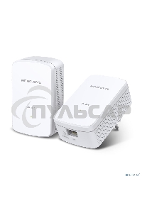 Комплект гигабитных адаптеров Mercusys AV1000 Gigabit Powerline Kit, HomePlug AV2 standard, 1 Gigabit port, 300m over electrical circuits, plug and play.