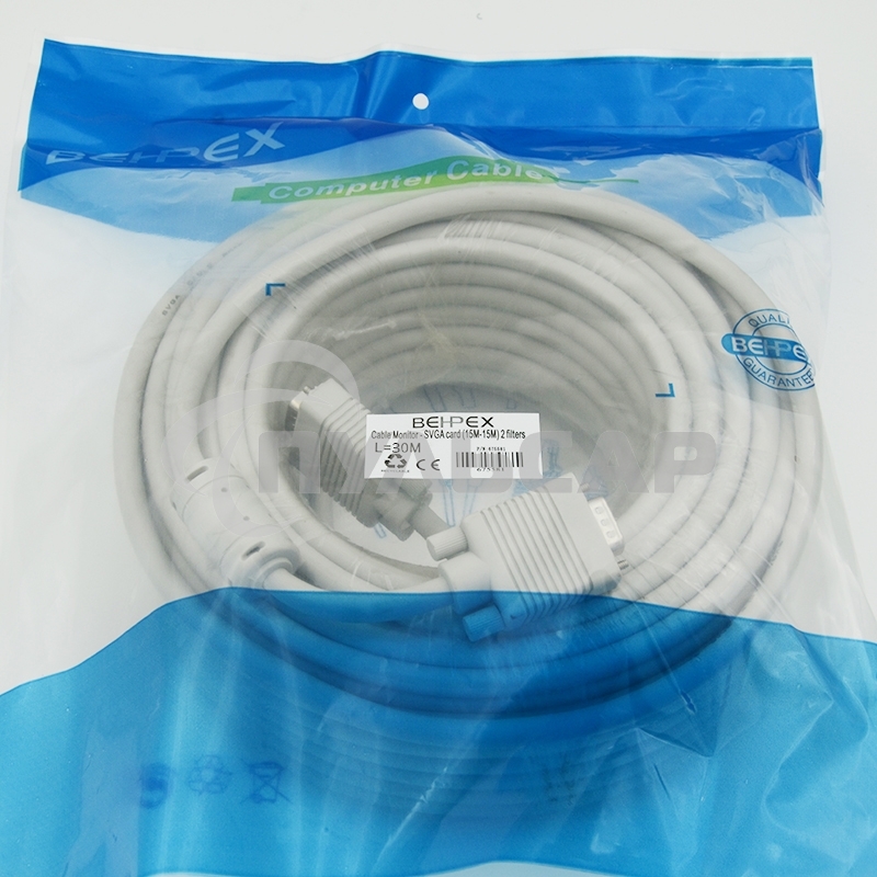 Кабель VGA DB15 (m)/DB15 (m) 30м феррит.кольца (CABLE30)