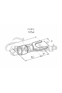 Наконечник вилочный изолированный 8.4 мм 4-6 мм² (НВи 6.0-8) желтый Rexant