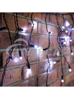 Гирлянда Neon-night Айсикл (бахрома) светодиодный, 4,8 х 0,6 м, черный провод, 230 В, диоды белые, 176 LED