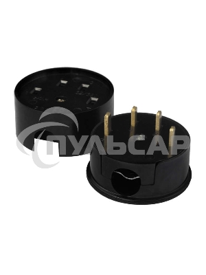 Разъем РШ-ВШ 32А 380В 3Р+РЕ кругл. черный UNIVersal 1233