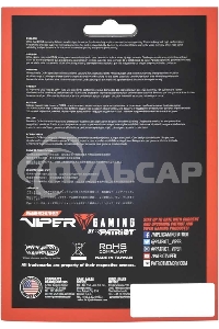 Оперативная память Patriot Viper Elite II, DDR4, 16Gb (2x8 Gb), 3200 MHz, CL18, DIMM, радиатор, красный, черный