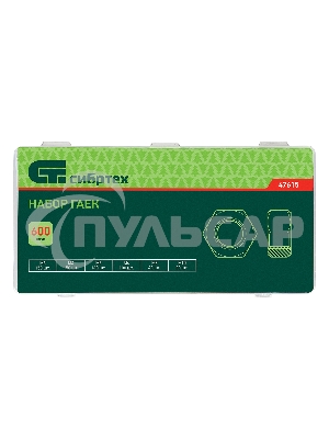 Набор гаек СИБРТЕХ М3, М4, М5, М6, М8, М10, 600 предм. СИБРТЕХ 47615
