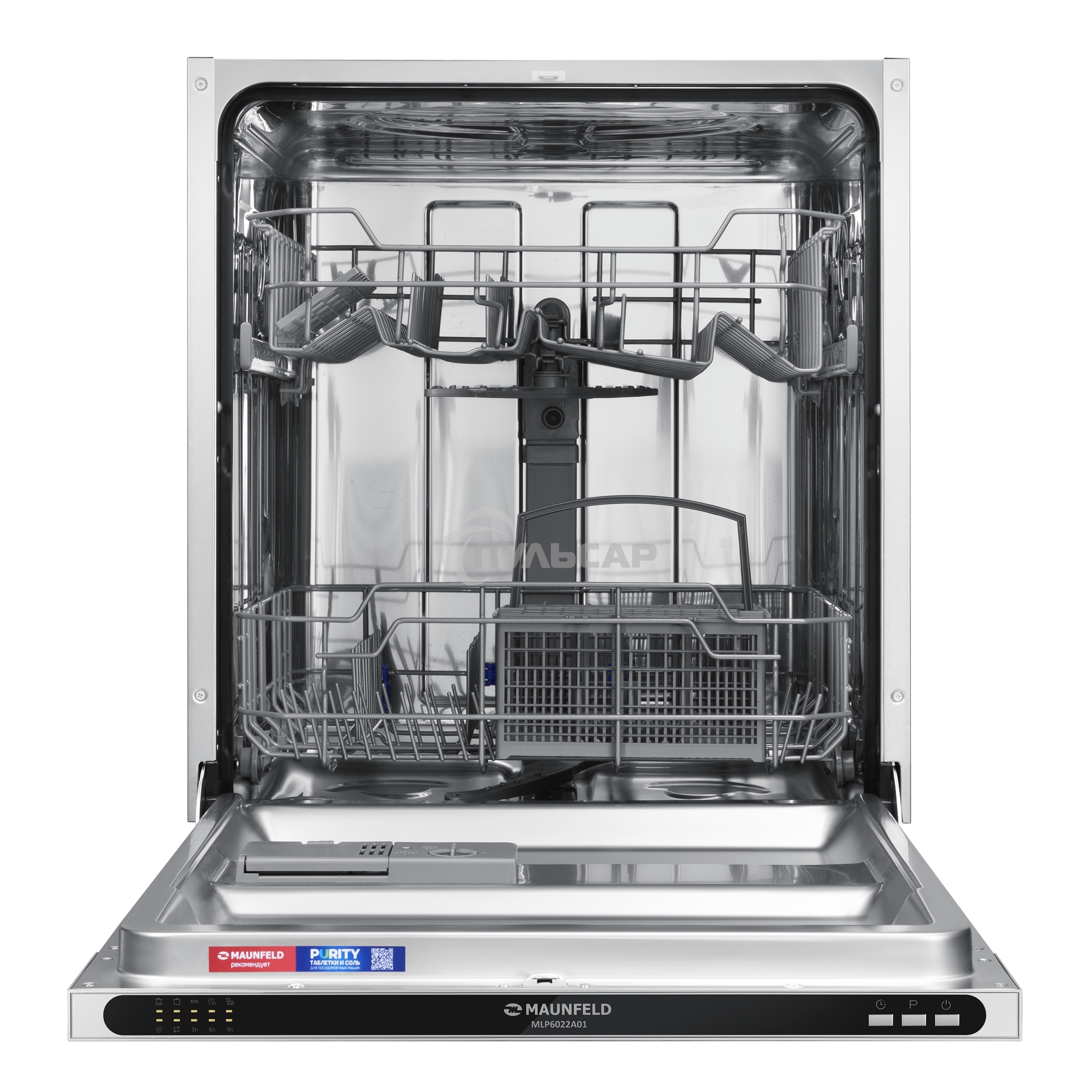 Встраиваемая посудомоечная машина Maunfeld MLP6022A01, черный, 59.8 см, 12 компл., 49 дБ, класс A++