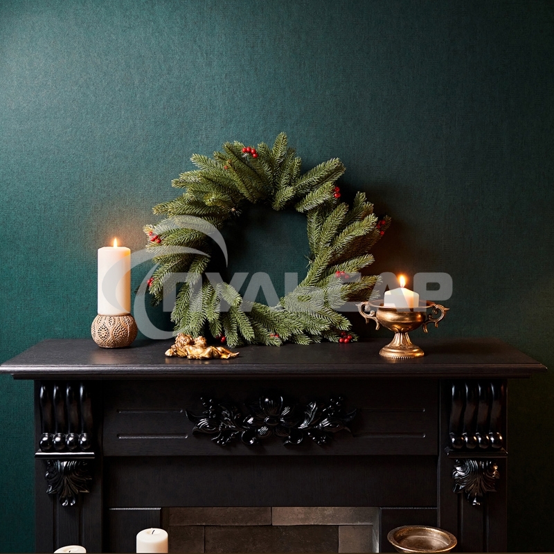 Еловый венок с ягодами Neon-night Ø 45 см, литой