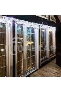 Гирлянда Neon-night Айсикл (бахрома) светодиодный, 4,8 х 0,6 м, черный провод, 230 В, диоды белые, 176 LED