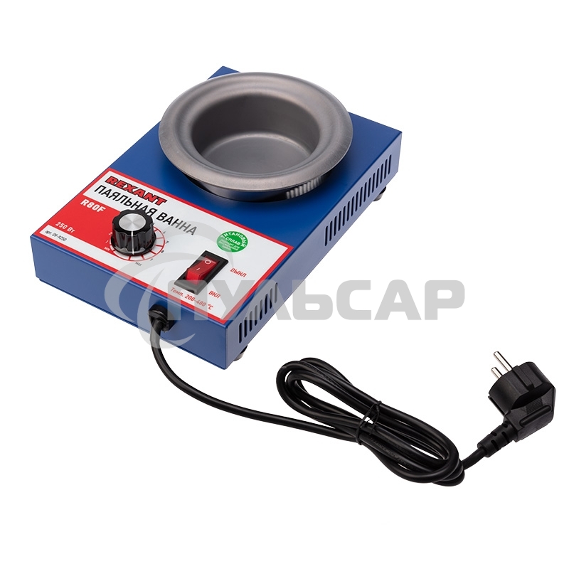 Паяльная ванна Rexant, модель R80F, 250 Вт, ø 80 мм, 200-480 °C, бессвинцовая