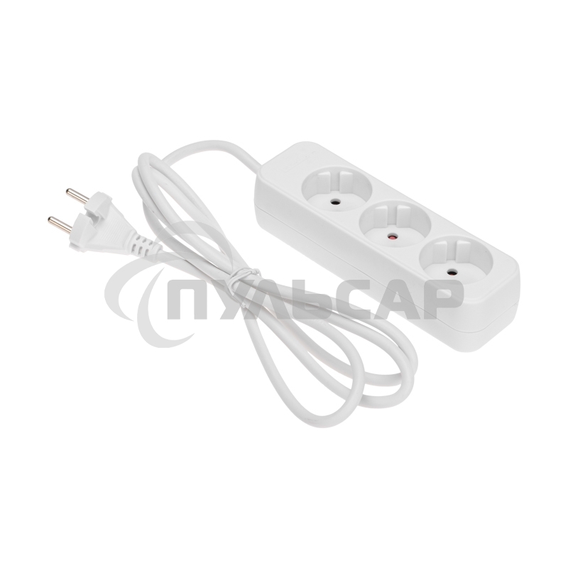 Удлинитель Rexant STANDARD 3 гнезда, 1,5м, 2х1,0мм², б/з, белый