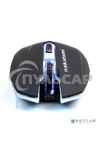 Мышь беспроводная Nakatomi MROG-15UR черный, 1600 dpi, радиоканал, USB, кнопки - 6