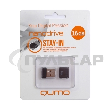 Флешка USB QUMO 16 Gb, NANO QM16GUD-NANO-B черный