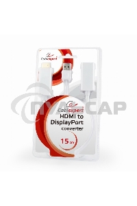 Конвертер HDMI->DisplayPort, Cablexpert DSC-HDMI-DP-W, HD19M+USBxHD20F, белый
