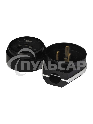 Разъем РШ-ВШ 32А 250В 2Р+РЕ откр. уст. черный UNIVersal 1234