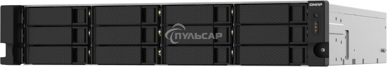 Сетевое хранилище без дисков SMB QNAP TS-1232PXU-RP-4G 12-Bay quad-core 64-bit AL324 1.7 GHz rackmount NAS with 250W redundant PSU, 4Gb DDR4 UDIMM RAM (max 1x16Gb), SATA 6Gb/s, 2x 10GbE SFP+ LAN, 2x2.5 GbE LAN, 1x PCIe Gen2 x2 slot. W/o RAIL-B02