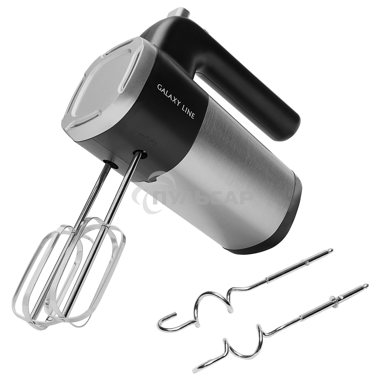 Миксер электрический Galaxy Line GL 2226, черный с серебристым, ручной, 700 Вт, 5 скоростей + режим 