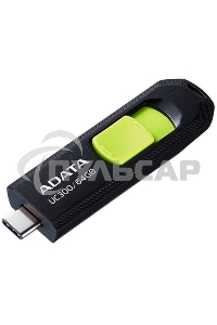 Флешка USB ADATA UC300 (ACHO-UC300-64G-RBK/GN), 64 Gb, Type-C USB 3.2, R/W 100/30, черный/зеленый