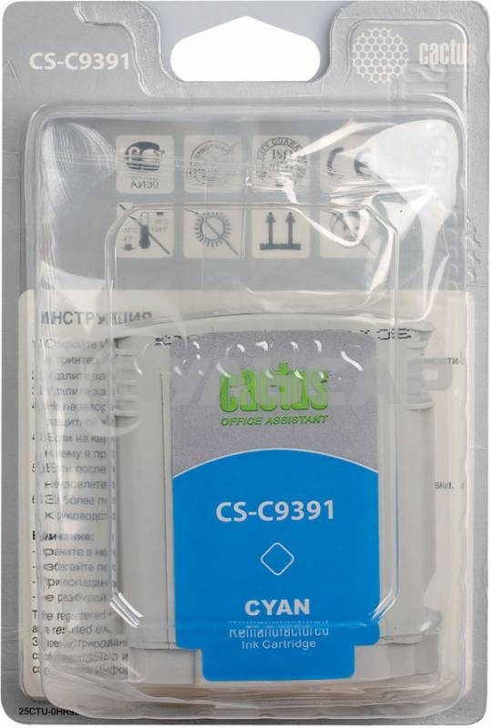 Картридж струйный Cactus CS-C9391 голубой для №88 HP Officejet Pro K550 (29ml)