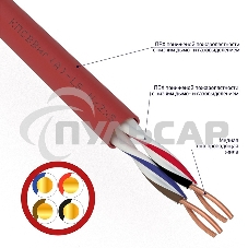 Кабель для пожарной сигнализации Rexant КПСВВнг(А)-LS 2x2x0,75 мм², бухта 200 м