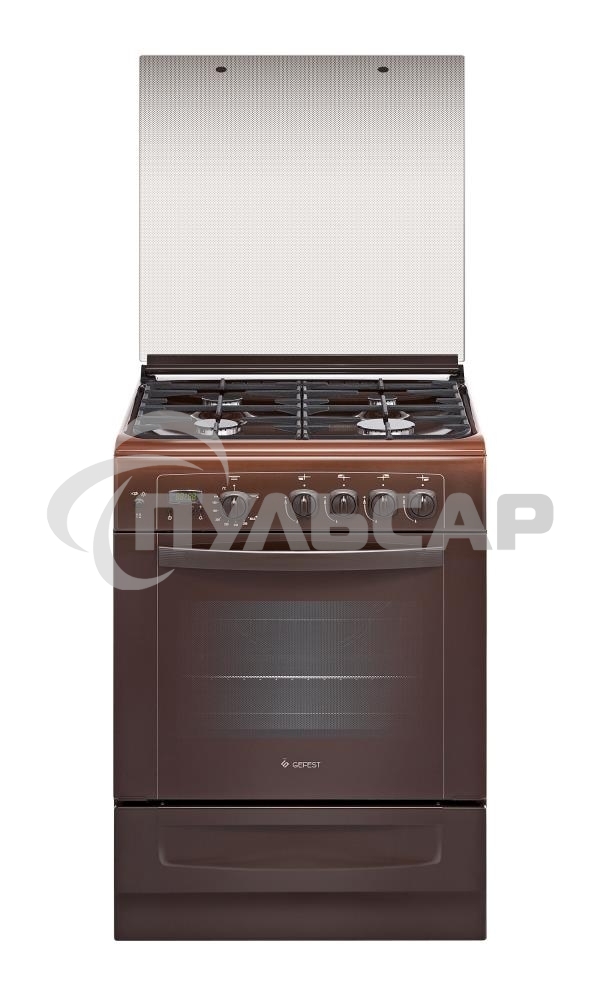 Плита газовая Gefest ПГ 6100-03 0003 коричневый, конфорок 4 шт, духовка 52 л, 60 см x 85 см x 60 см