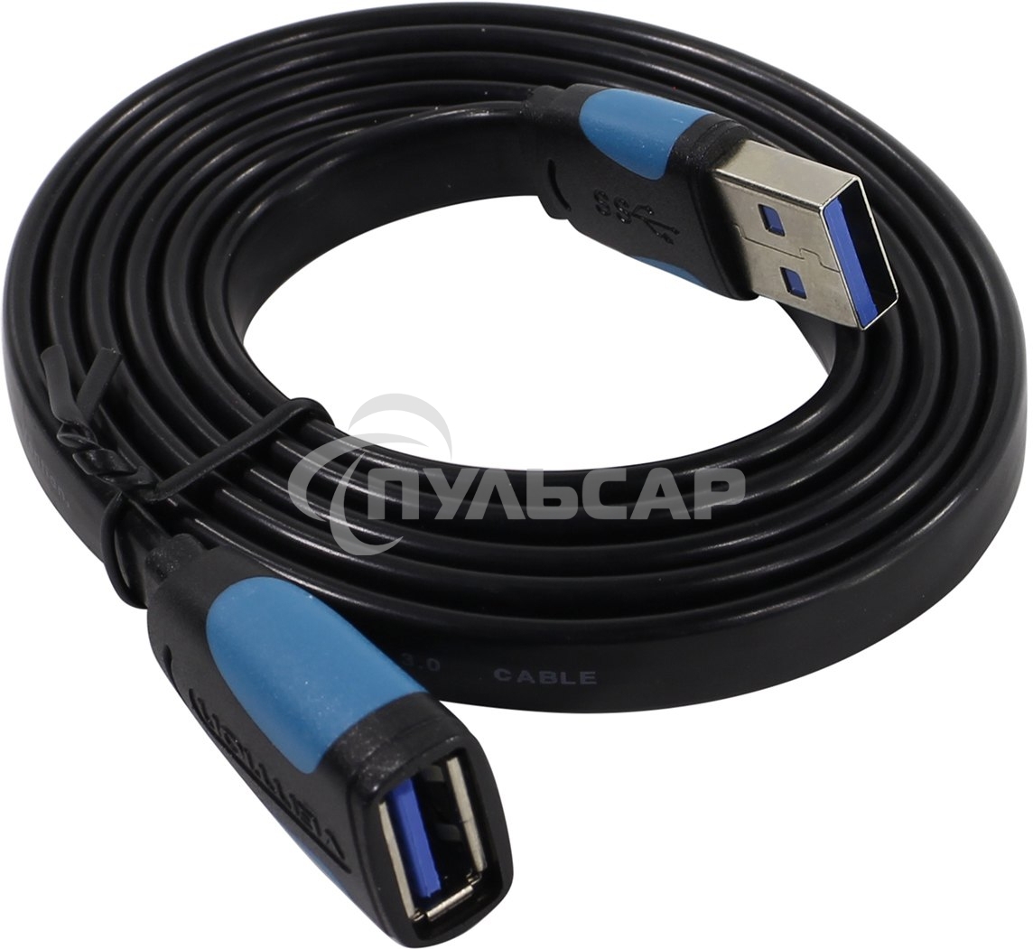 Кабель-удлинитель Vention USB 3.0 AM/AF - 1м плоский VAS-A13-B100