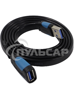 Кабель-удлинитель Vention USB 3.0 AM/AF - 1м плоский VAS-A13-B100