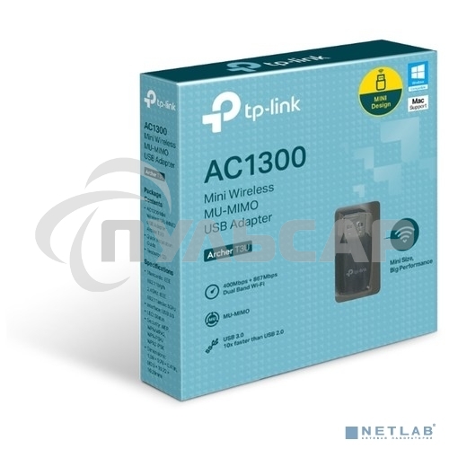 Адаптер TP-LINK Archer T3U AC1300 Мини Wi-Fi MU-MIMO USB-адаптер