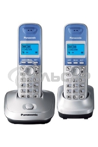 Телефон беспроводной (DECT) Panasonic KX-TG2512RUS (серебристый) Доп трубка в комплекте,АОН, Caller ID,спикерфон на трубке,полифония
