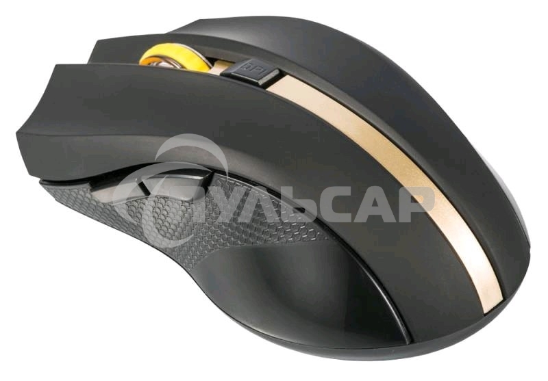 Мышь беспроводная Oklick 495MW черный/золотистый, 1600 dpi, радиоканал, USB, кнопки - 6