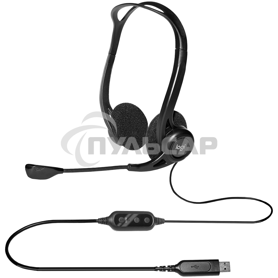 Наушники с микрофоном Logitech 960 черный 2.4м накладные оголовье (981-000100)