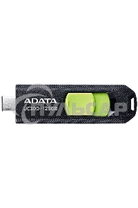 Флешка USB ADATA UC300 (ACHO-UC300-128G-RBK/GN), 128 Gb, Type-C USB 3.2, R/W 100/30, черный/зеленый