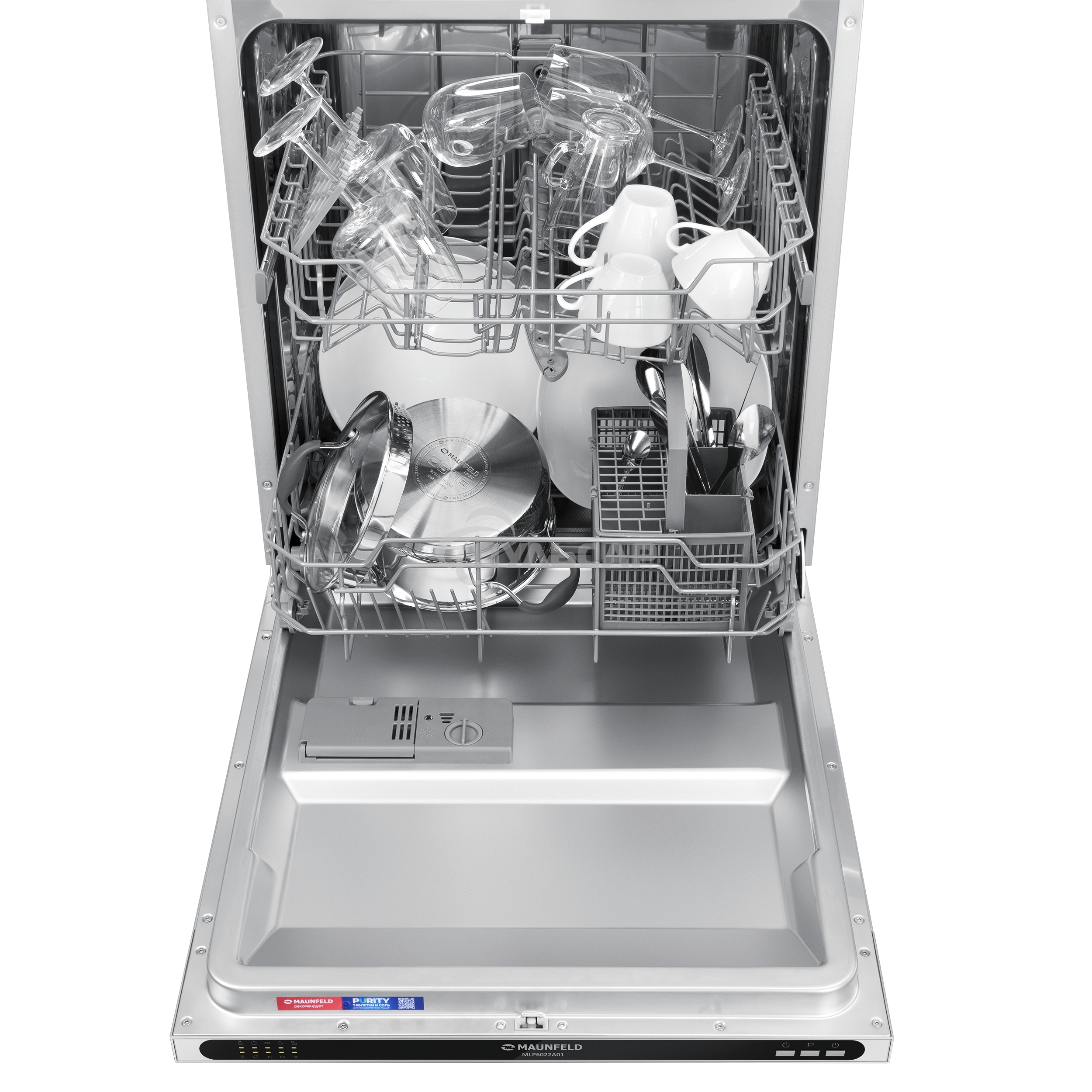 Встраиваемая посудомоечная машина Maunfeld MLP6022A01, черный, 59.8 см, 12 компл., 49 дБ, класс A++
